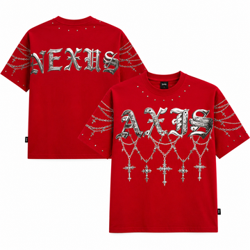 AXIS × NEXUS Graphic Chain T-Shirt – Red