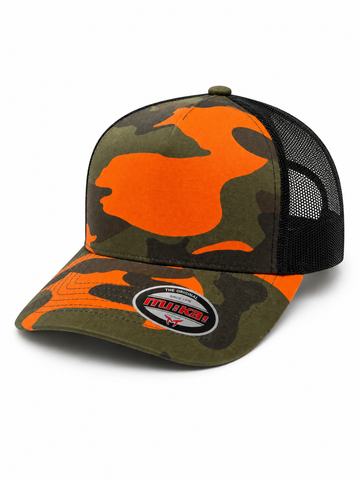 Blaze Orange Camo Trucker Hat
