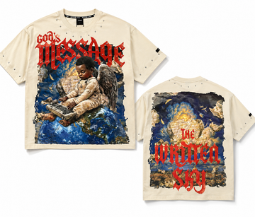 God’s Message Graphic Rhinestone T-Shirt – Cream