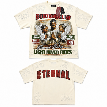 FOCUS “Built on Belief” Graphic T-Shirt – Cream