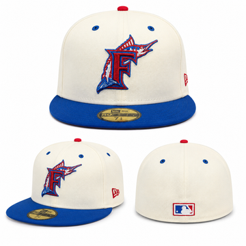 Florida Marlins New Era 59FIFTY Fitted Cap – White/Royal Blue