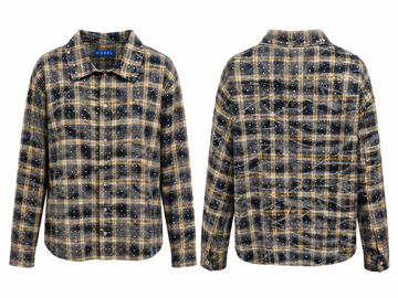 Rebel Plaid Rhinestone Button-Up Shirt