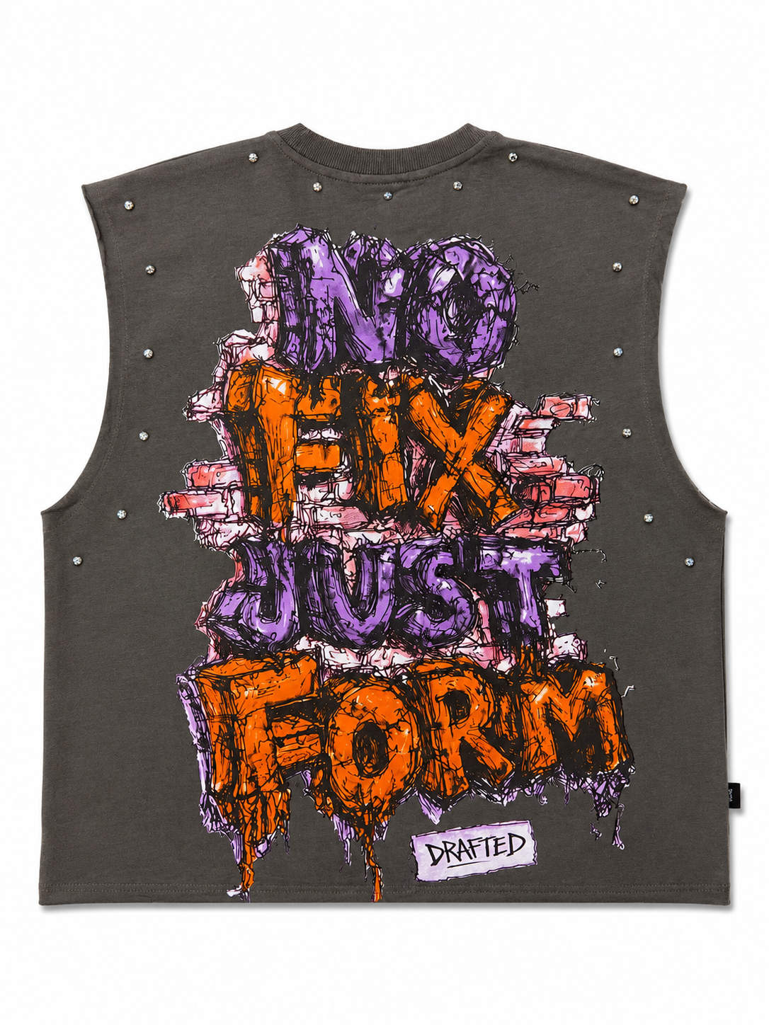 No Risk, Just Reform Graphic Sleeveless Tee – Charcoal