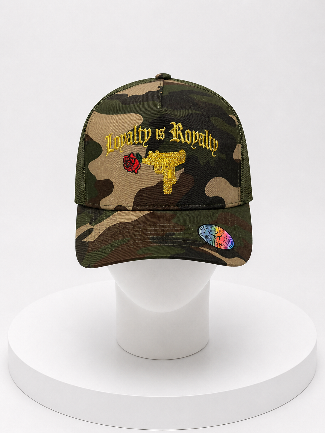 Loyalty Is Royalty Camo Trucker Hat