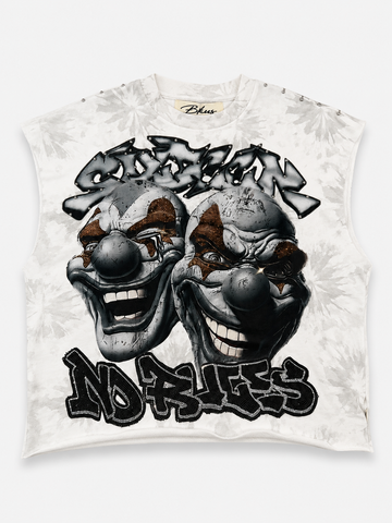 No Rules Graphic Sleeveless Tee – White