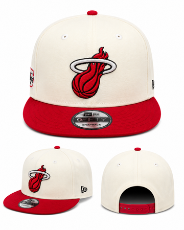Miami Heat Cream & Red 9FIFTY Snapback