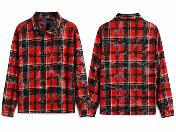 Rebel Distressed Plaid Flannel Shirt – Red/Black