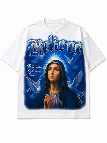 Believe” Faith Graphic T-Shirt – White