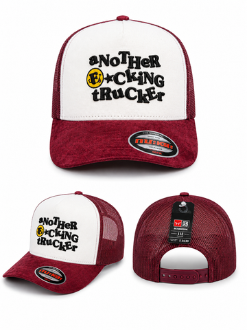 Another F*cking Trucker Hat – Burgundy/White Snapback
