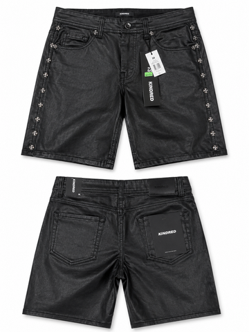 Kindred Black Coated Denim Shorts