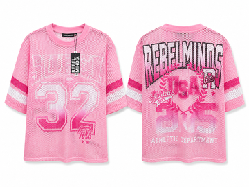 Rebel Minds Pink Mesh Jersey T-Shirt