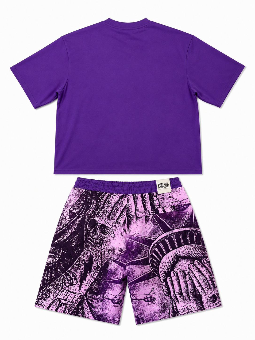 Rebel Minds Purple Graphic Short Set