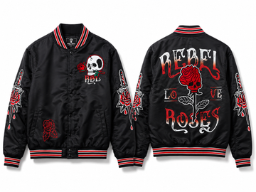 Rebel Love & Roses Varsity Jacket